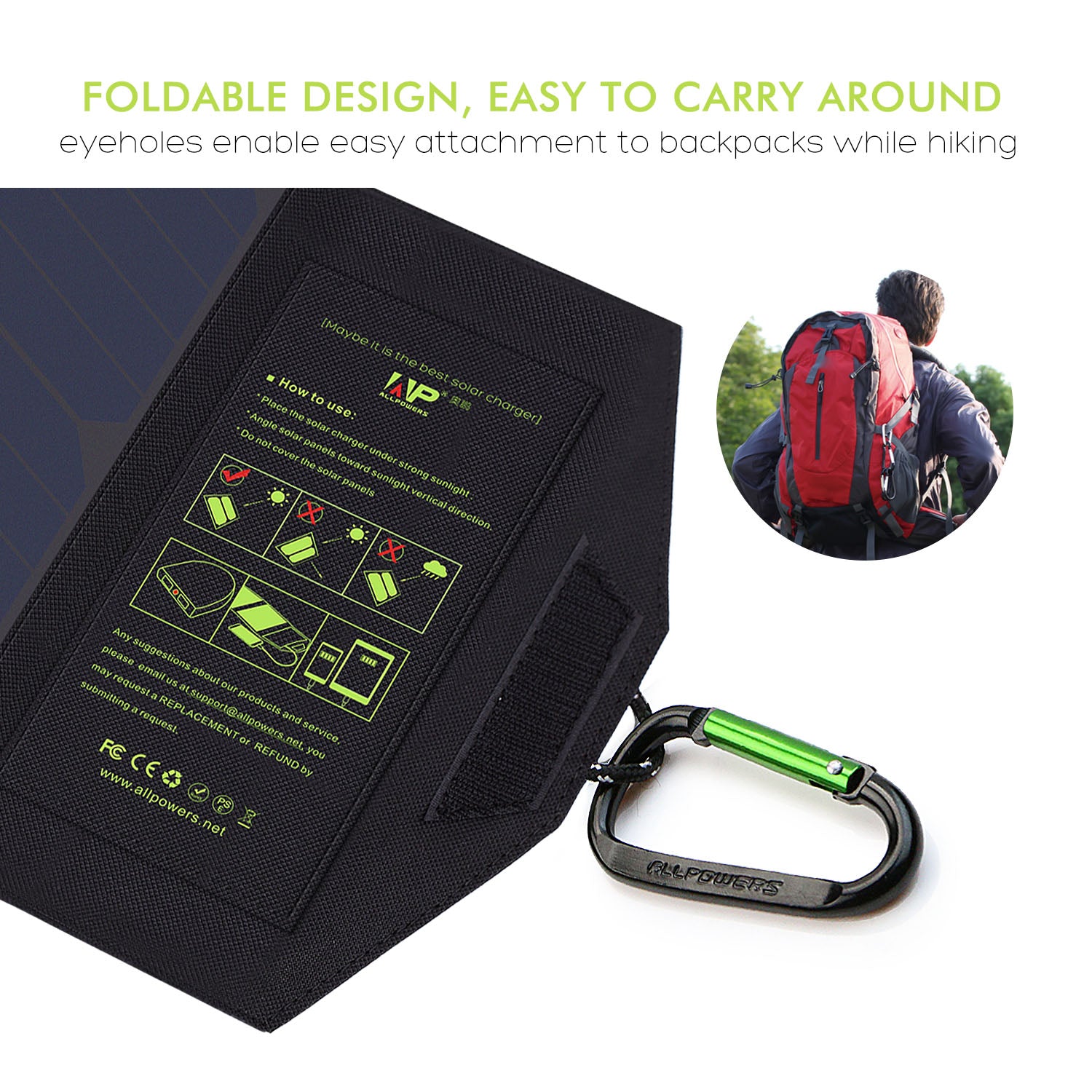 ALLPOWERS 10W Chargeur solaire portable 5V USB