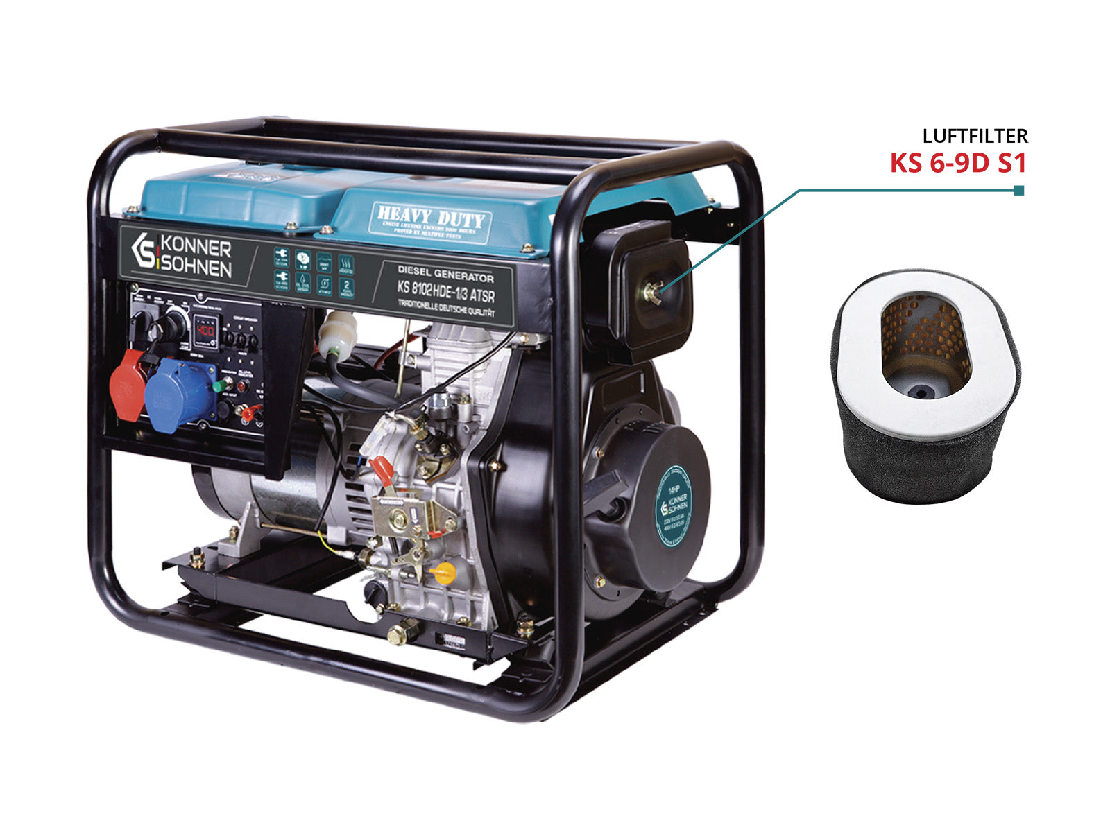 Könner & Söhnen HEAVY DUTY KS 6-9D S1 filtre à air diesel