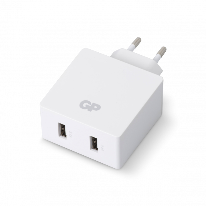Powertec chargeur secteur double USB-A 2x2,4A mural