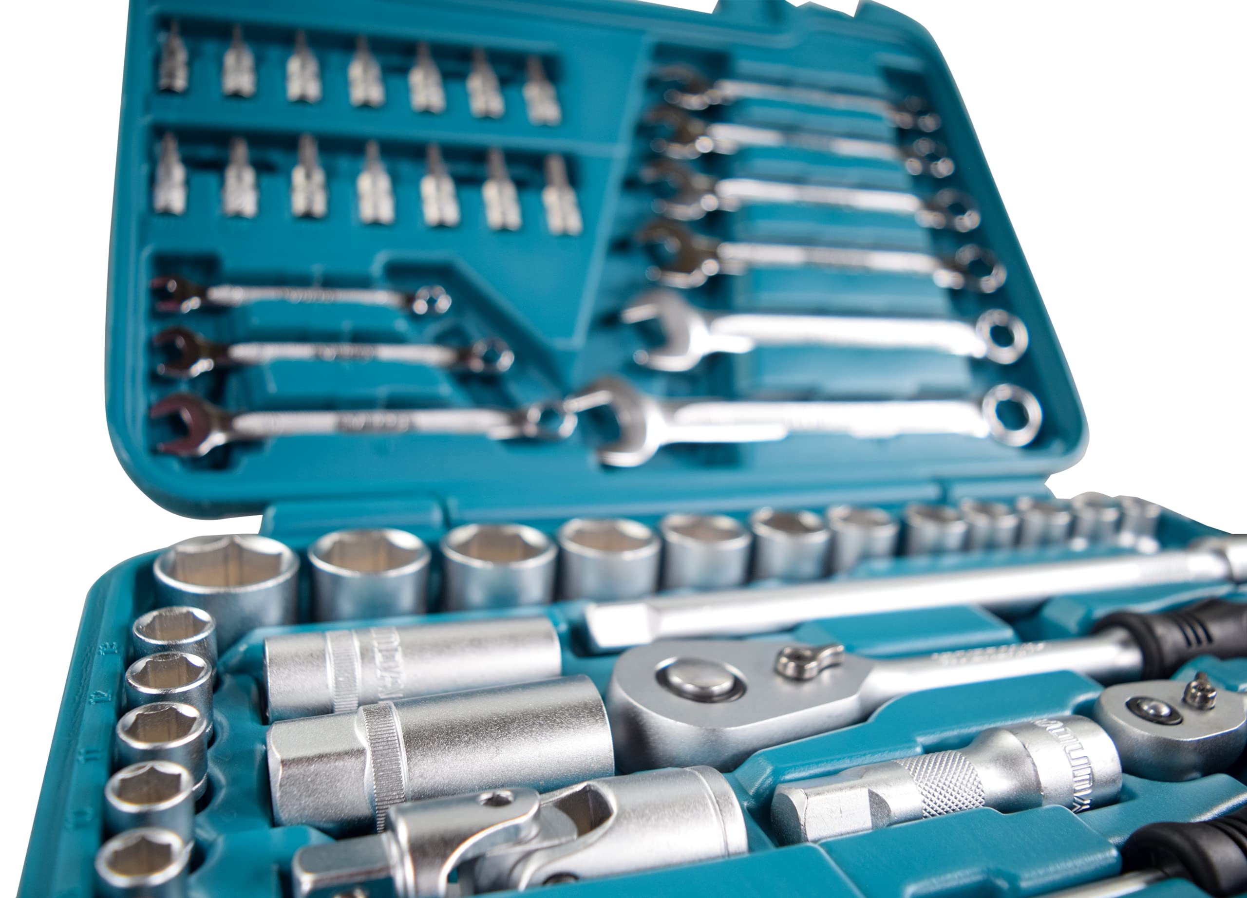 Hyundai K70 coffret douilles 70 pièces chrome-vanadium 1/2 1/4
