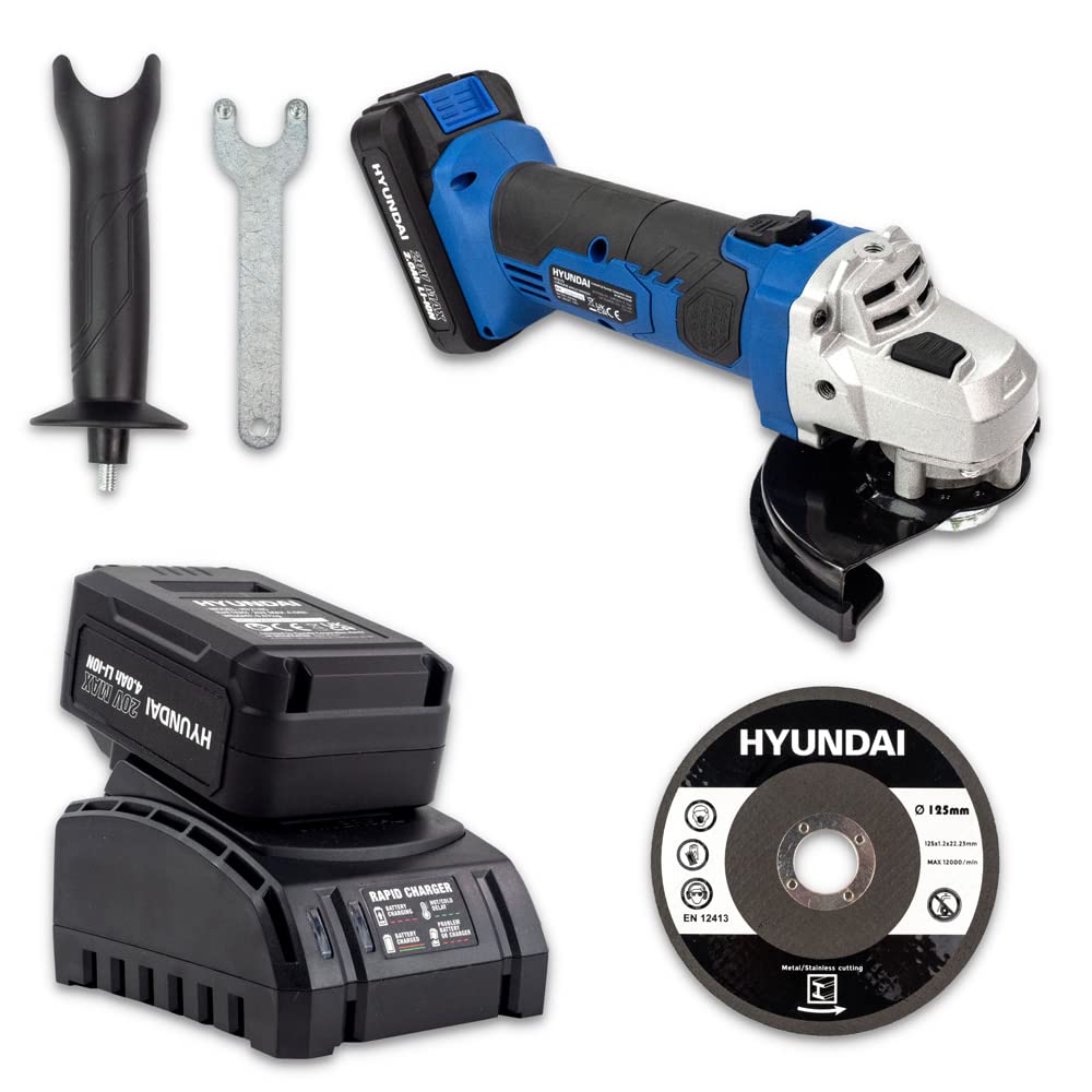 Hyundai HY2179 meuleuse d'angle sans fil 20V 125mm batterie 4Ah