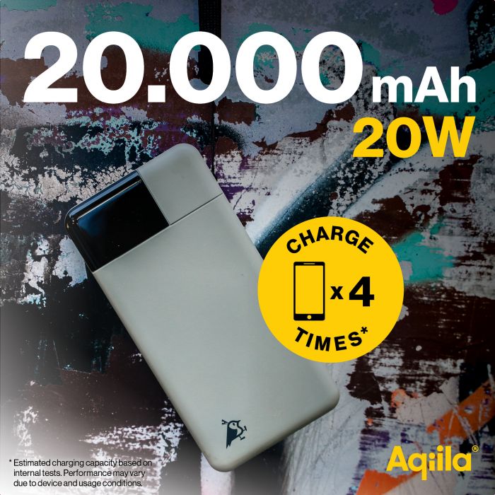 POWERTEC Batterie externe USB-C 20000 mAh Noir