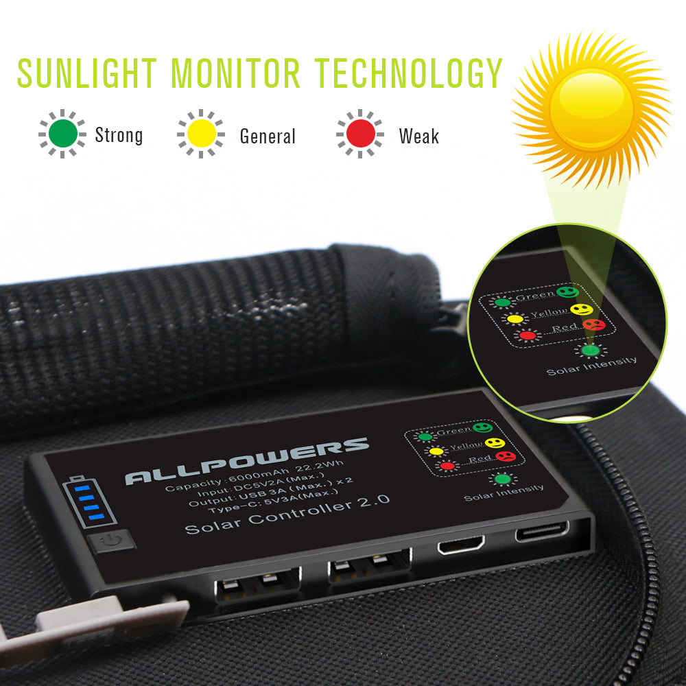 ALLPOWERS SP002 panneau solaire mobile 5V 21W batterie 10000mAh
