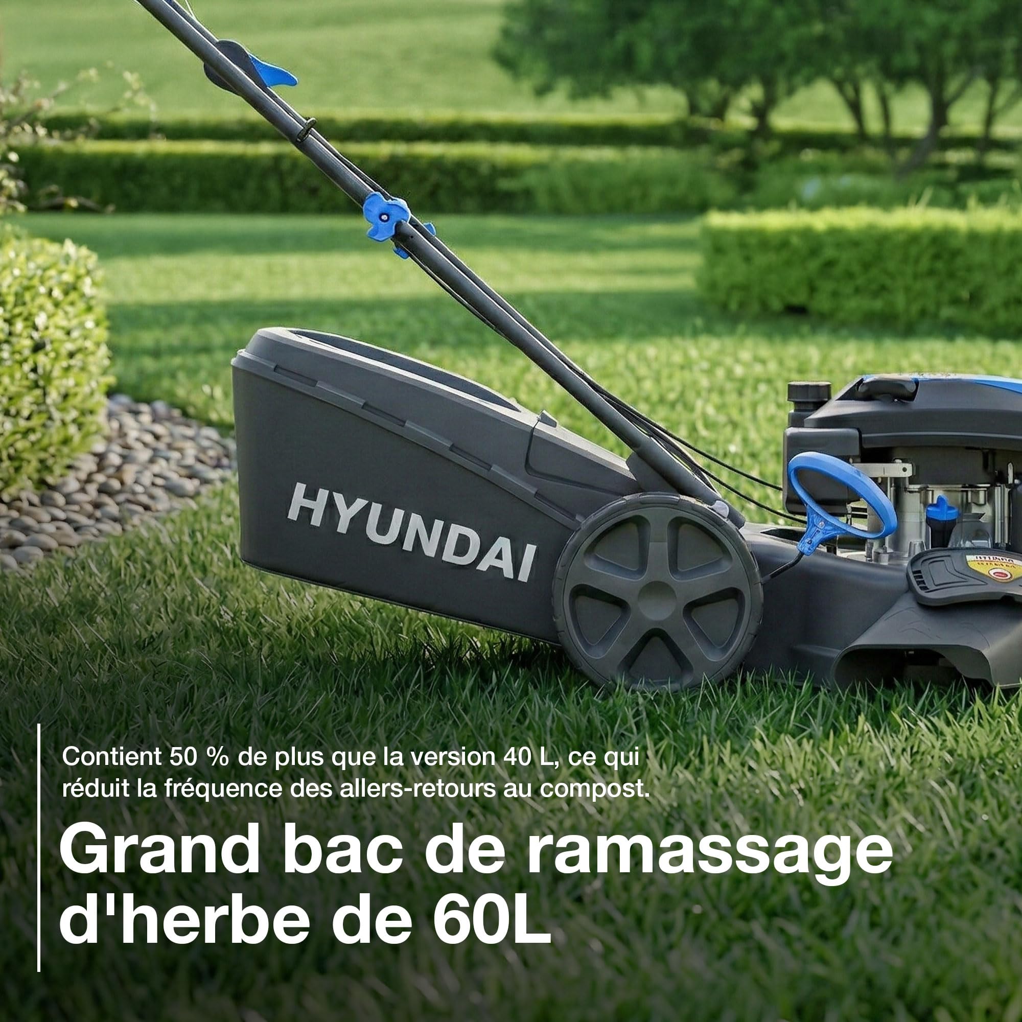 Hyundai HYM18150SPX tondeuse thermique autotractée 46 cm 60 L