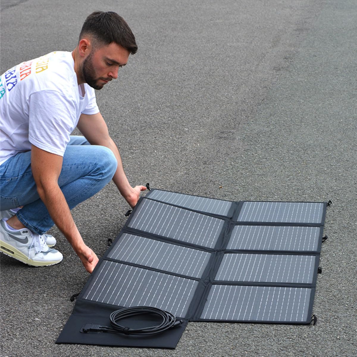 Orium Panneaux solaires Pliant Noir 160W Panneau solaire portable 5kg