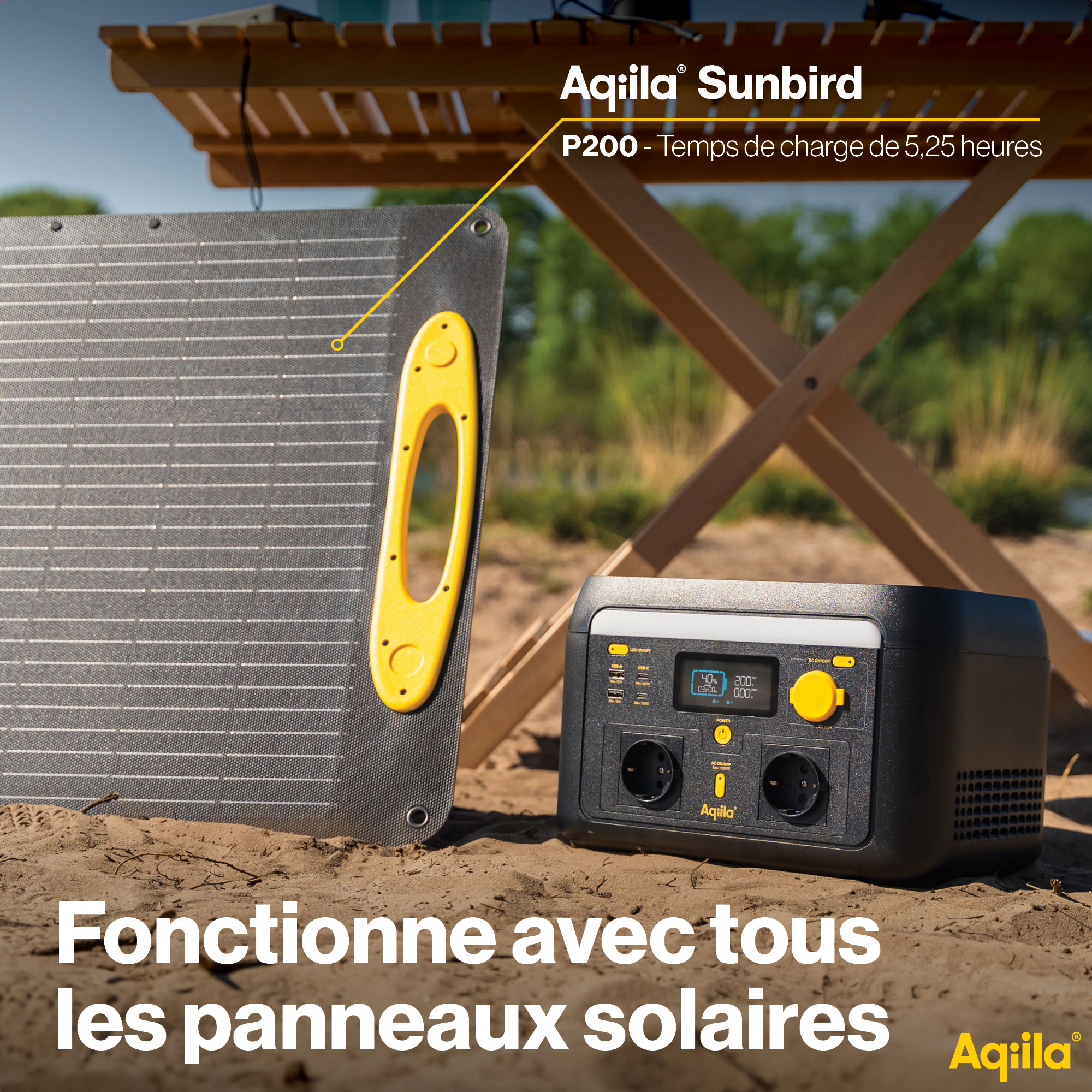 POWERTEC S1000V2 Station d'énergie portable 1000W 614Wh