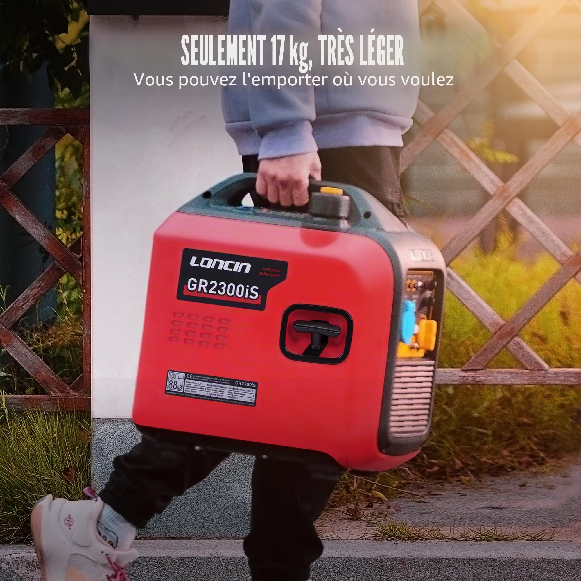 Loncin GR2300iS groupe électrogène inverter 2300W USB rouge