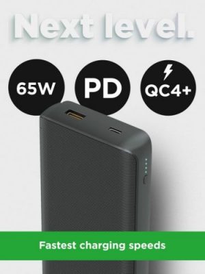 POWERTEC batterie externe 20000mAh USB-C PD 65W