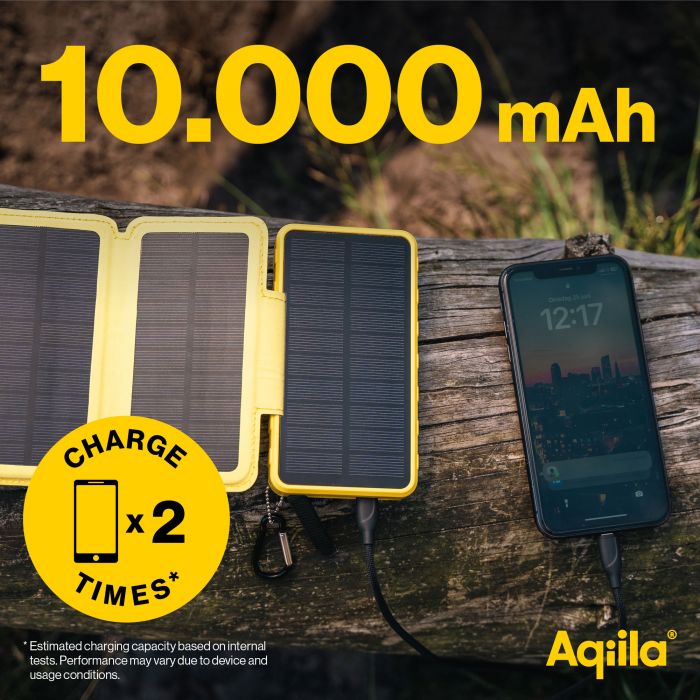 POWERTEC lampe LED solaire 100 lumens batterie 10000 mAh