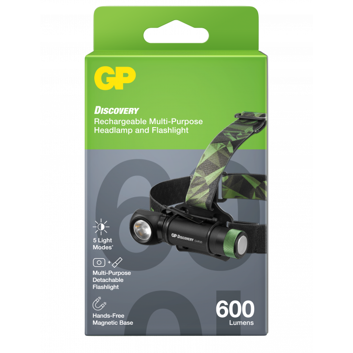POWERTEC Lampe frontale LED 600 lumens rechargeable