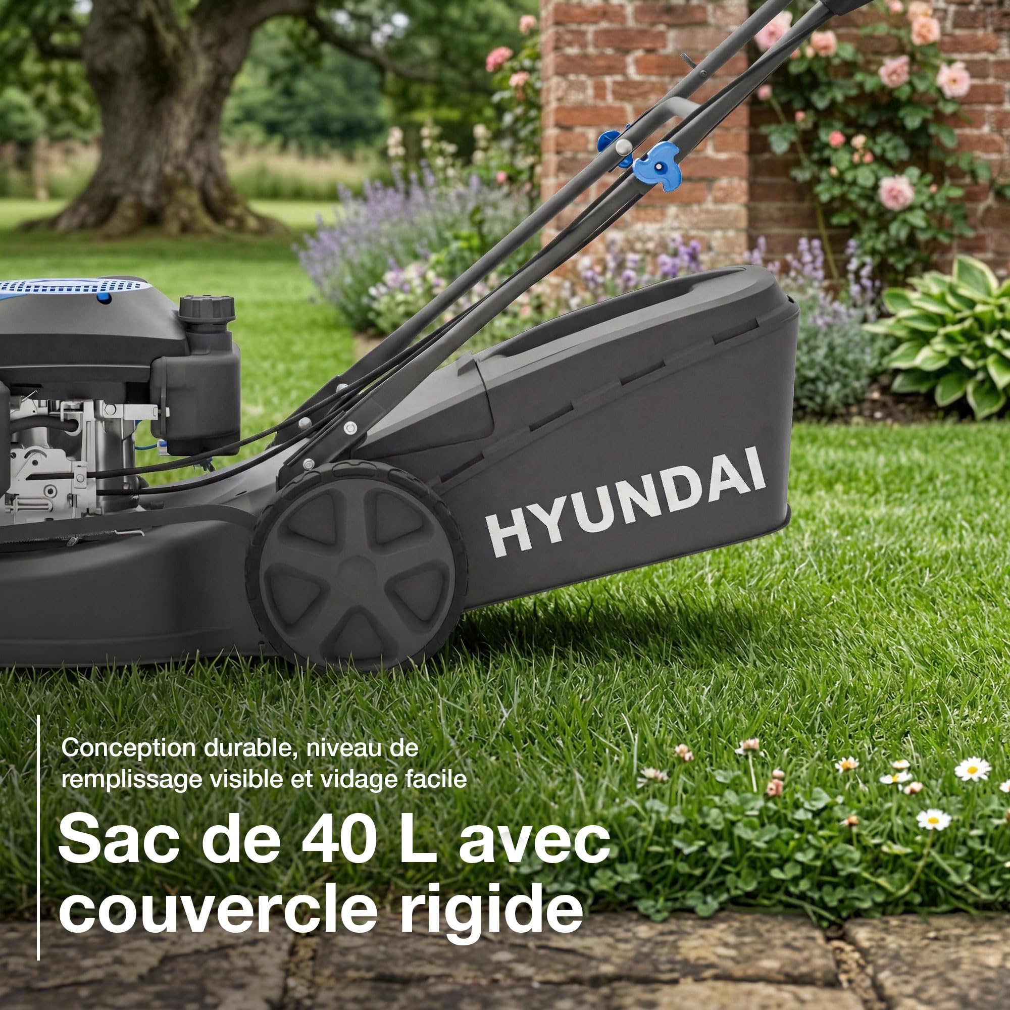 Hyundai HYM17150SPX tondeuse thermique autotractée 43 cm 4-en-1