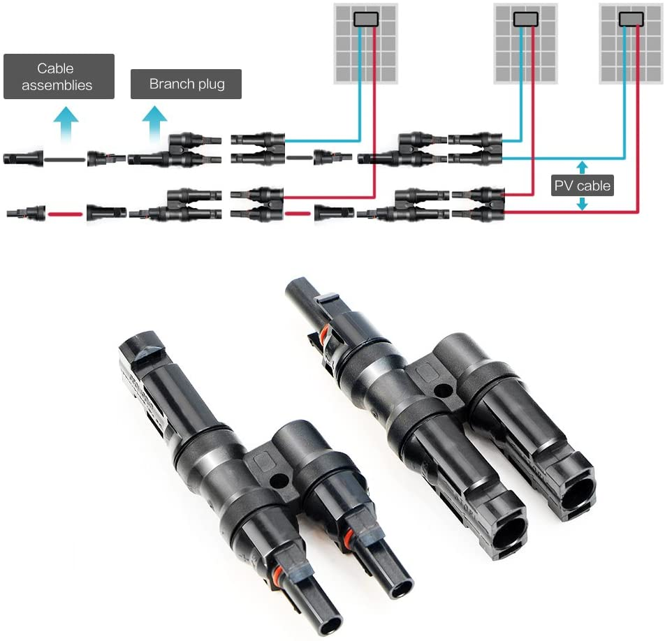 ALLPOWERS Accessories connecteur Y solaire MMF+FFM paire IP67