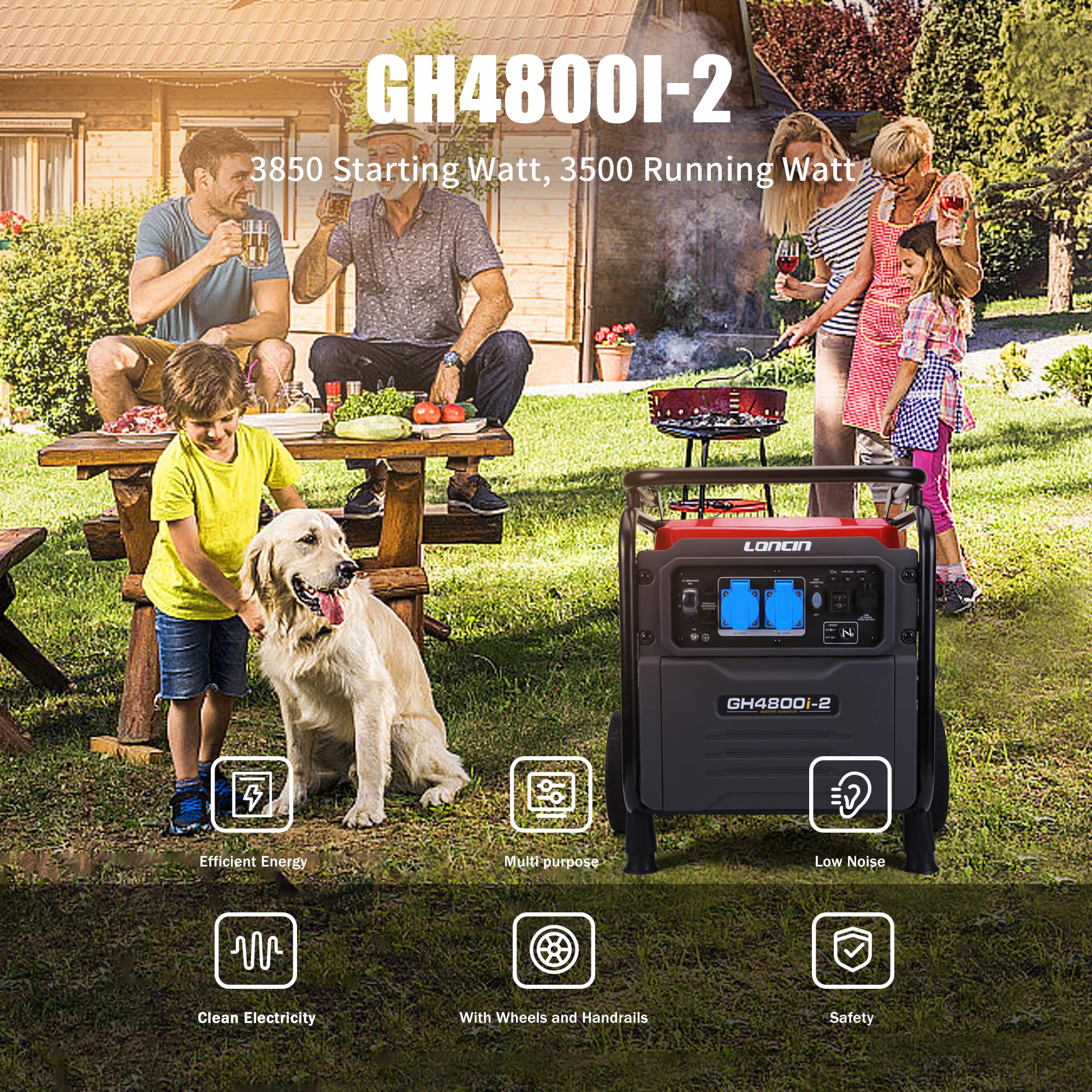 Loncin Recreation 3500W groupe électrogène inverter essence 7L