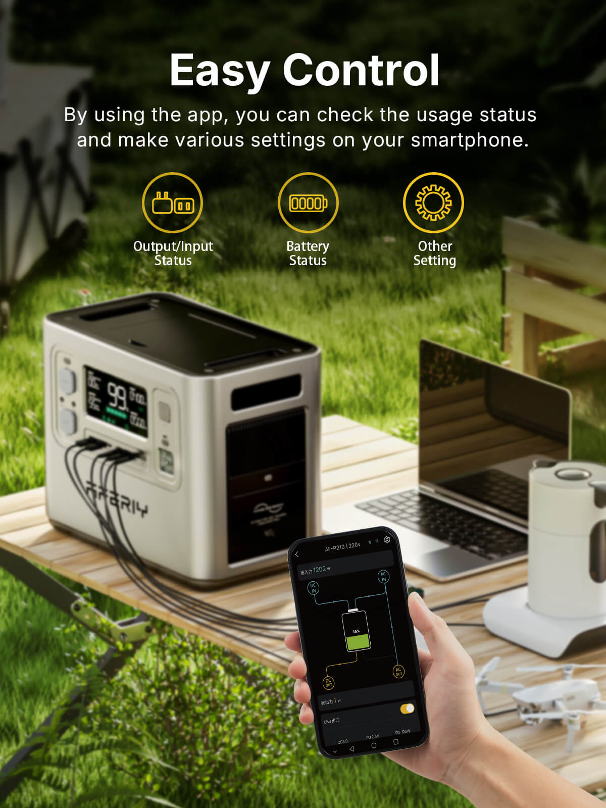AFERIY Haven2400 P210 station énergie 2400W 2048Wh argent