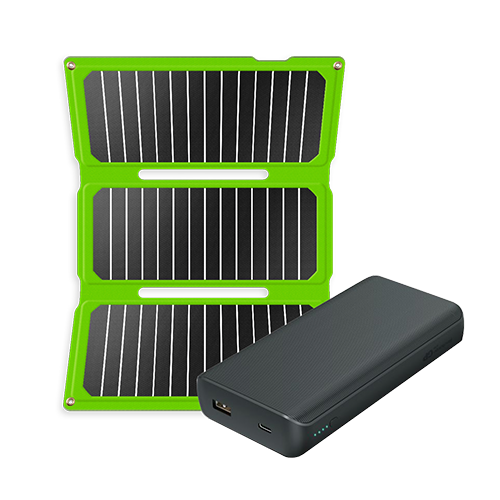 Powertec Kit solaire portable 24W + batterie externe 65Wh USB-C 65W