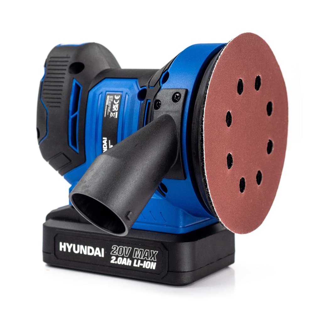 Hyundai HY2180 ponceuse excentrique 20V 2Ah + 12 disques 125 mm