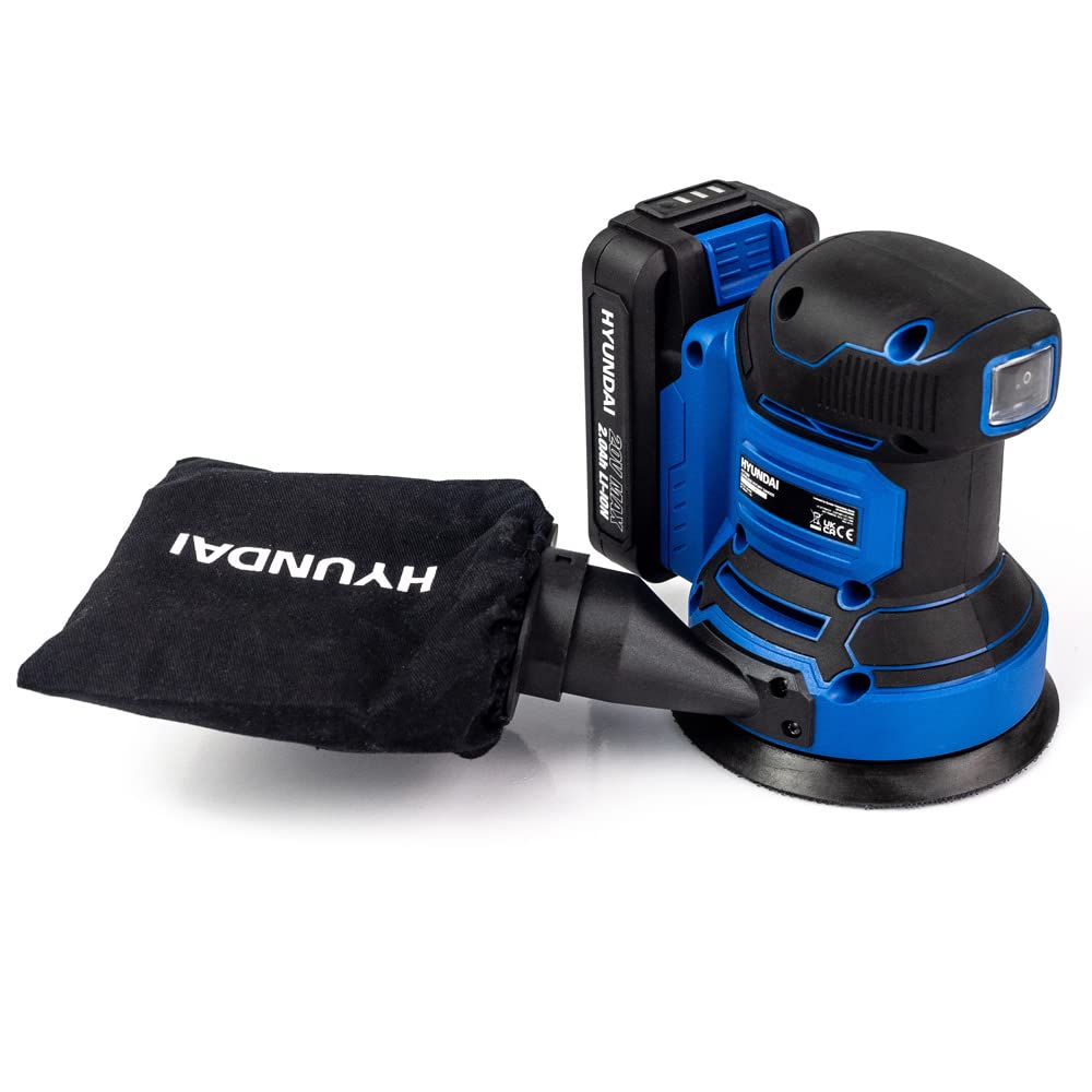 Hyundai HY2180 ponceuse excentrique 20V 2Ah + 12 disques 125 mm