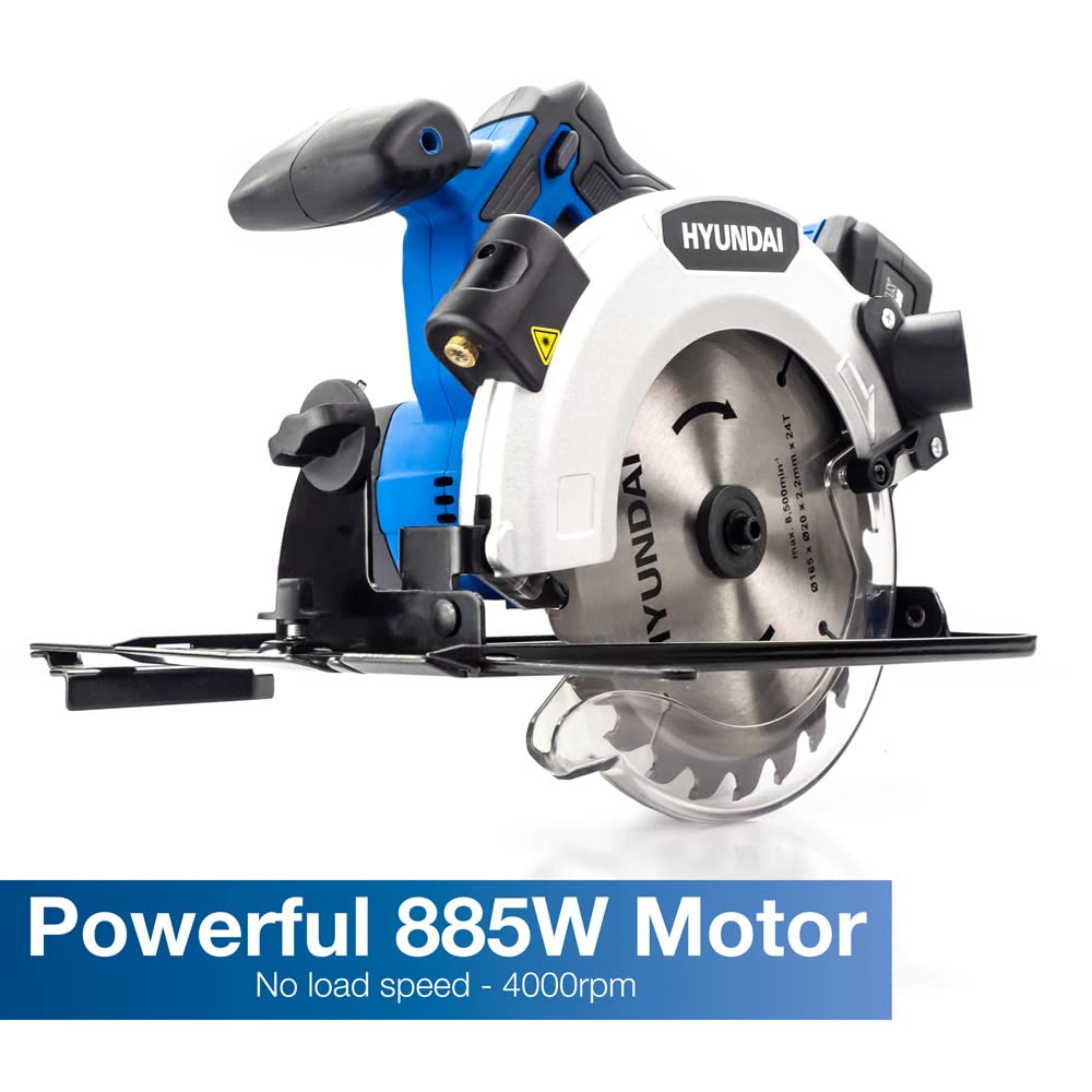 Hyundai Power Tools HY2183 scie circulaire 20V 165 mm + 4Ah