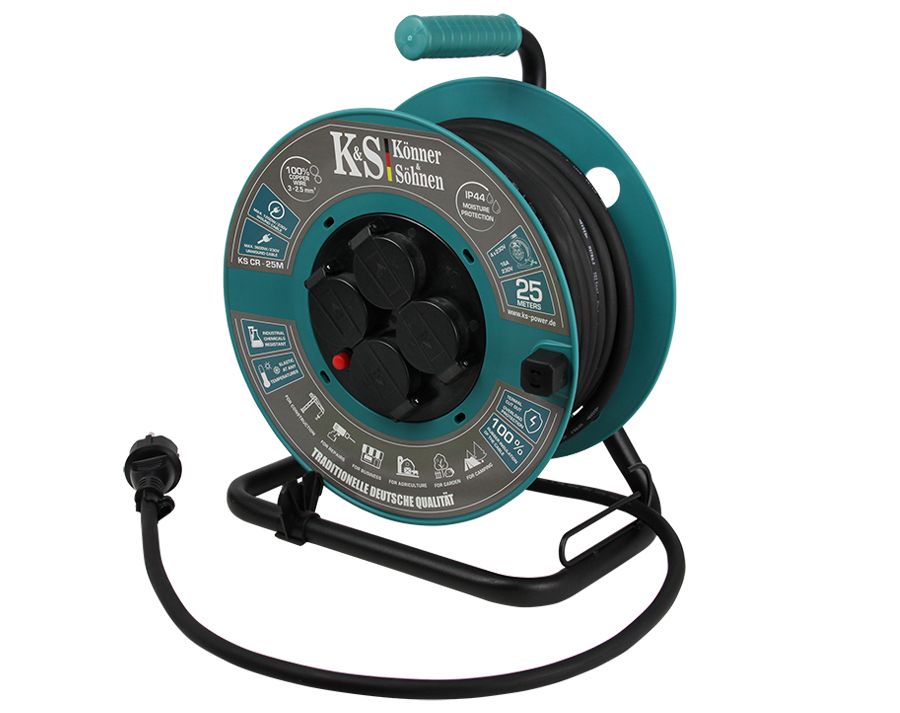 Könner & Söhnen K&S BASIC KS CR-25M enrouleur 25 m IP44 4 prises