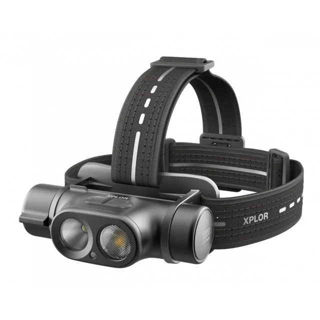 Powertec Lampe frontale rechargeable solaire 1200 lumens USB-C