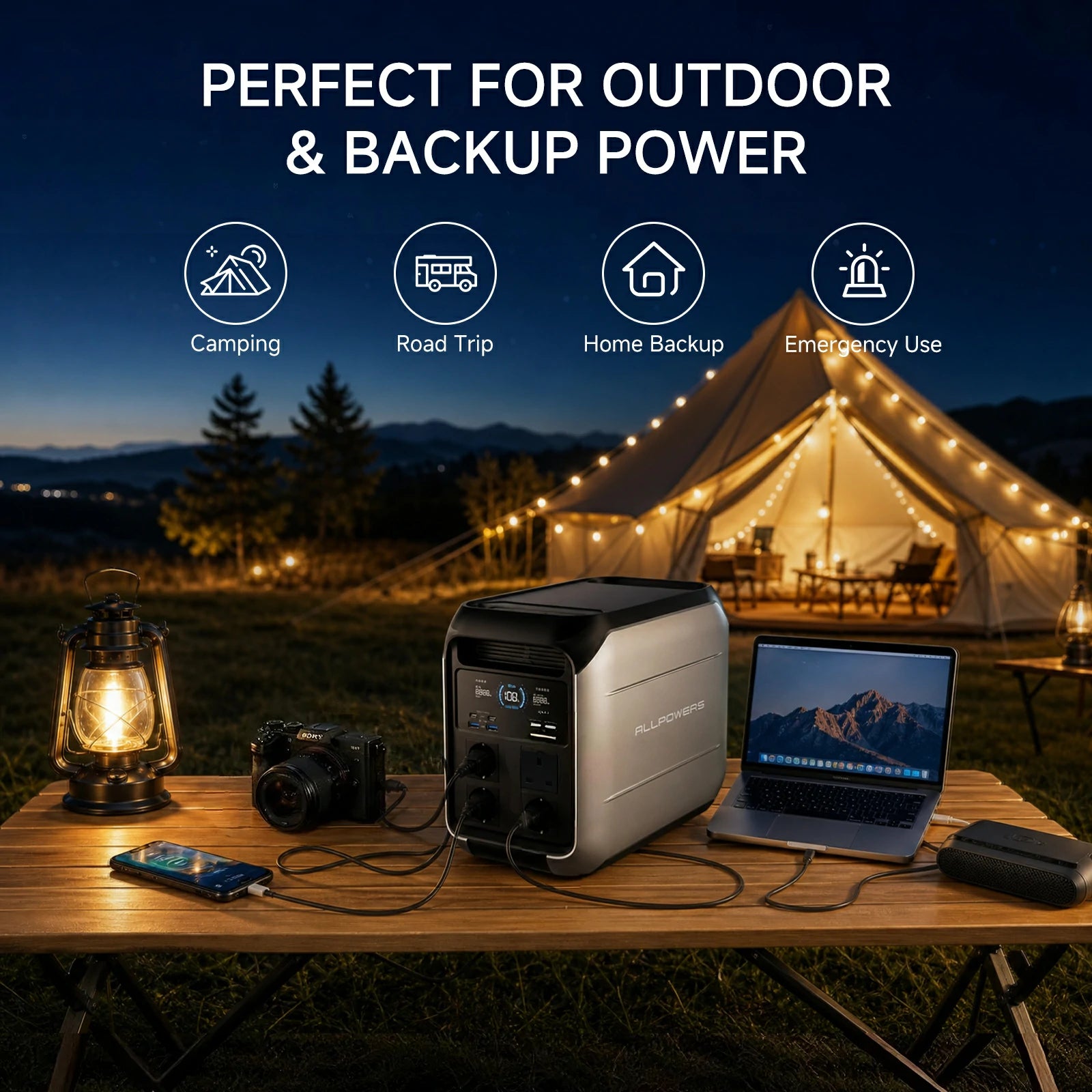 ALLPOWERS P1800 Générateur solaire 1800W 1024Wh 600W