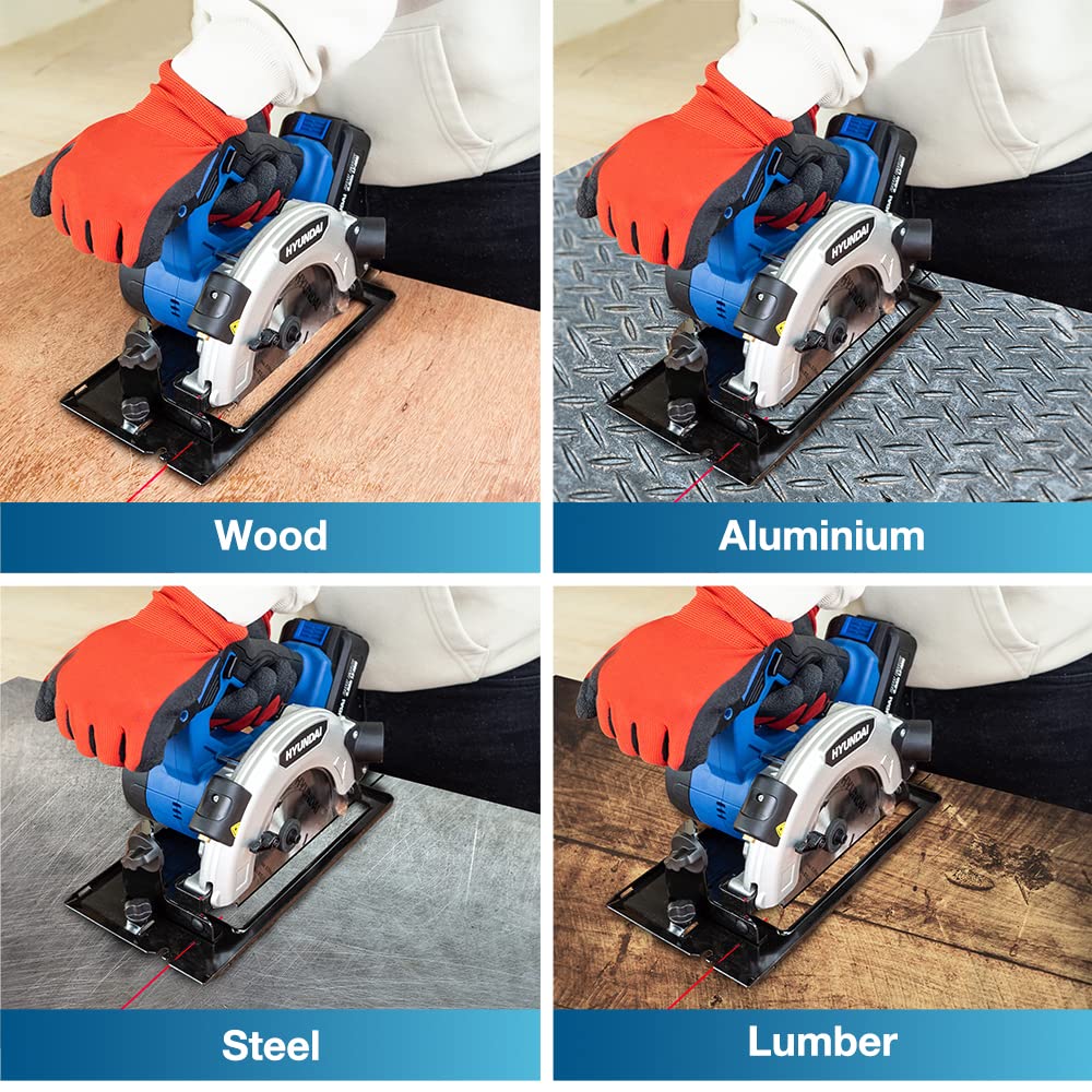 Hyundai Power Tools HY2183 scie circulaire 20V 165 mm + 4Ah