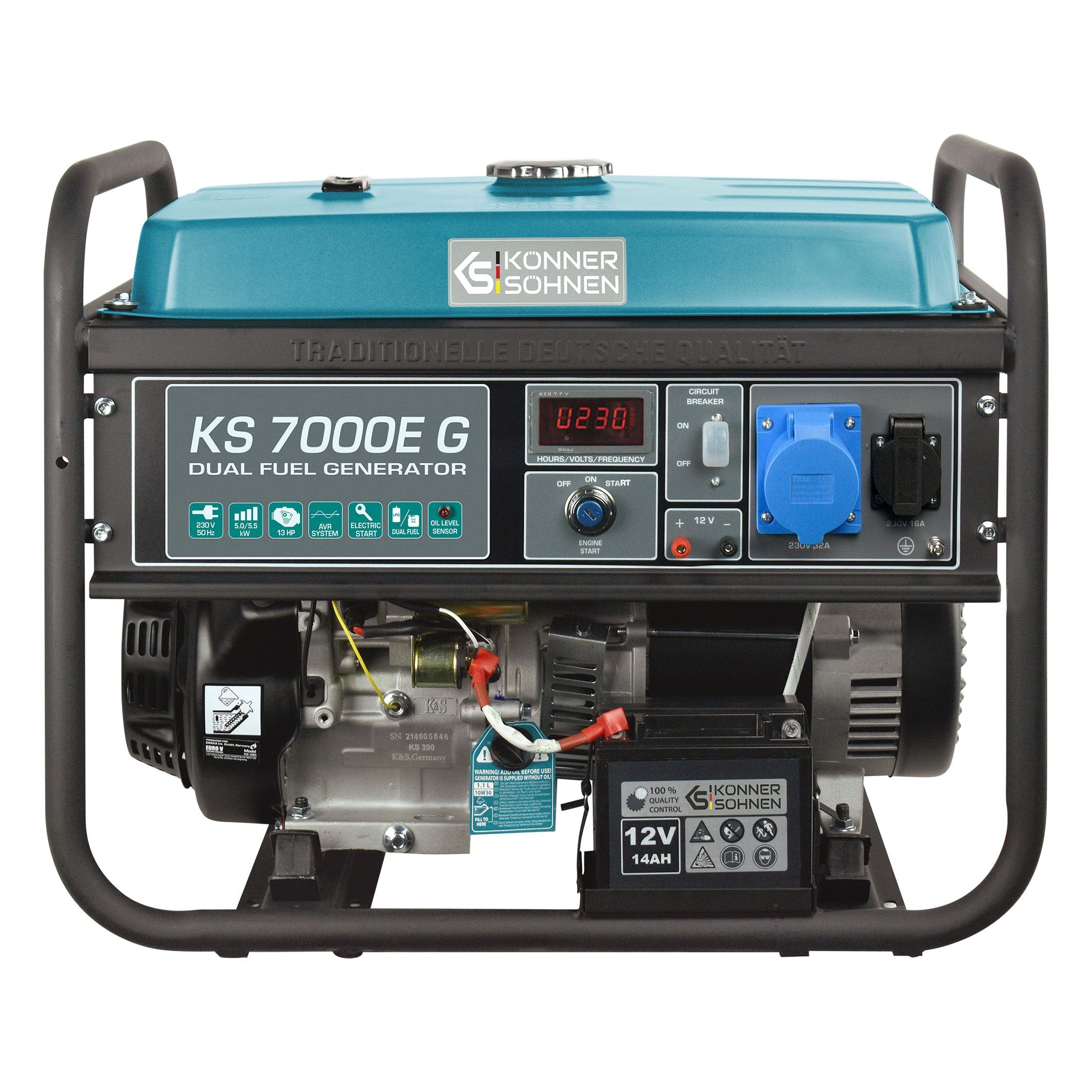 Könner & Söhnen DUAL FUEL KS 7000E G groupe électrogène essence-gaz 6 kW
