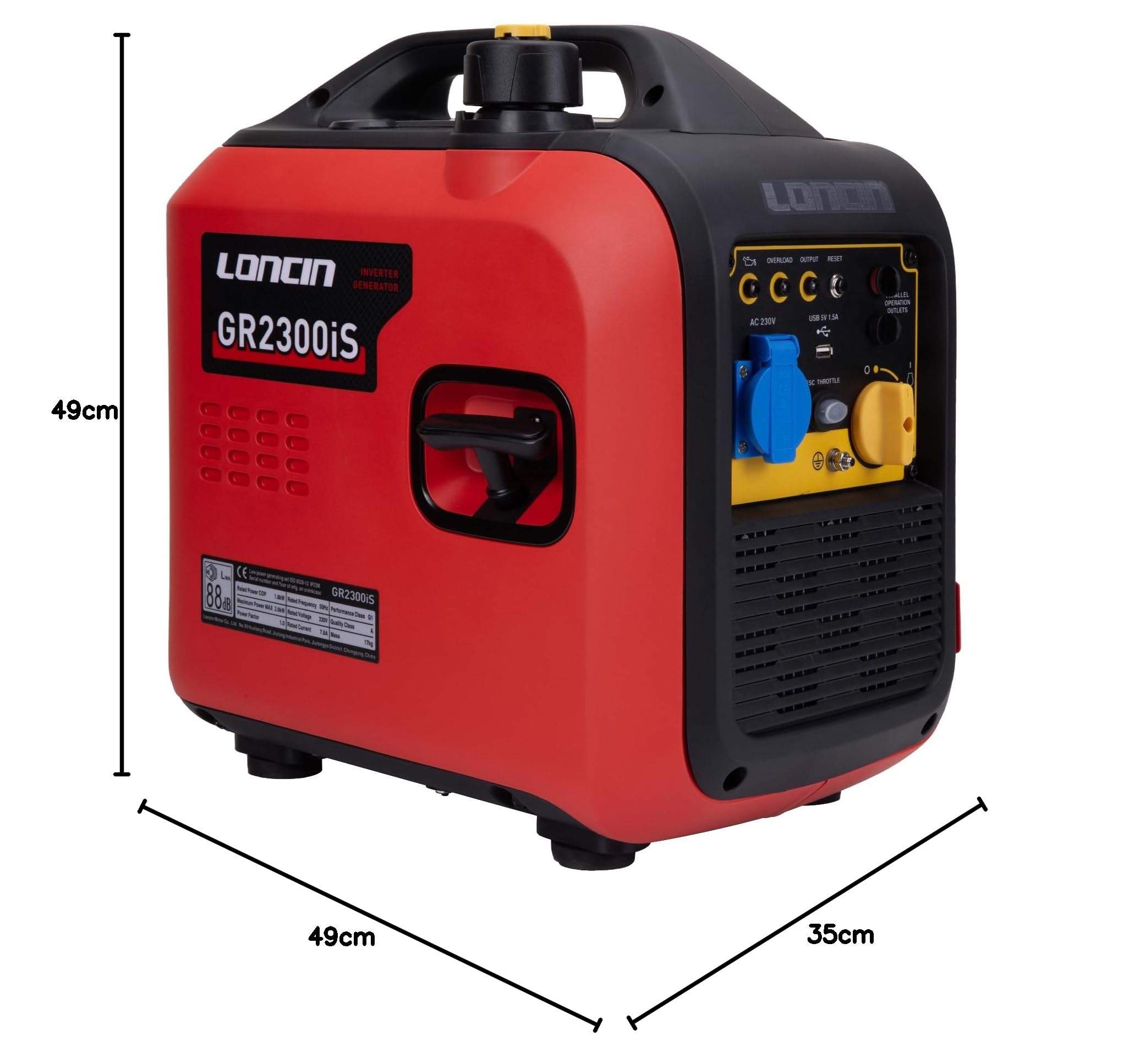 Loncin GR2300iS groupe électrogène inverter 2300W USB rouge