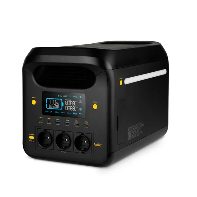 POWERTEC Groupe 1800W station d'énergie portable 1229Wh portable