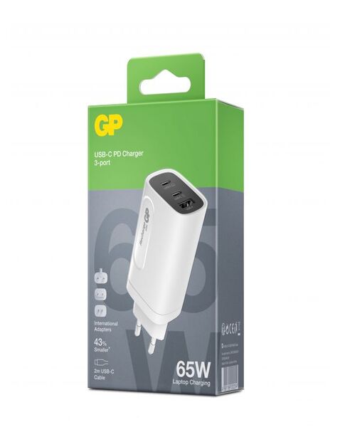 POWERTEC Chargeur USB-C 65W Triple GaN chargeur secteur 65W GaN