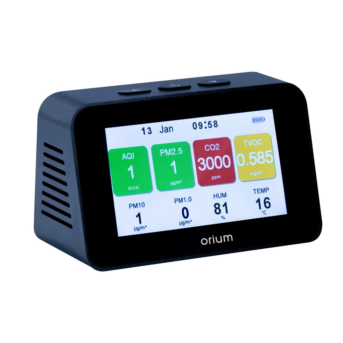 Orium Quaelis 34 mesureur air CO2 PM2.5 écran LCD