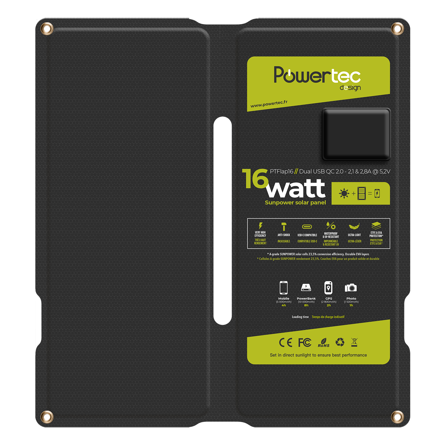 POWERTEC Bikepacker Kit PT Flap 16 + Batterie 20000 mAh