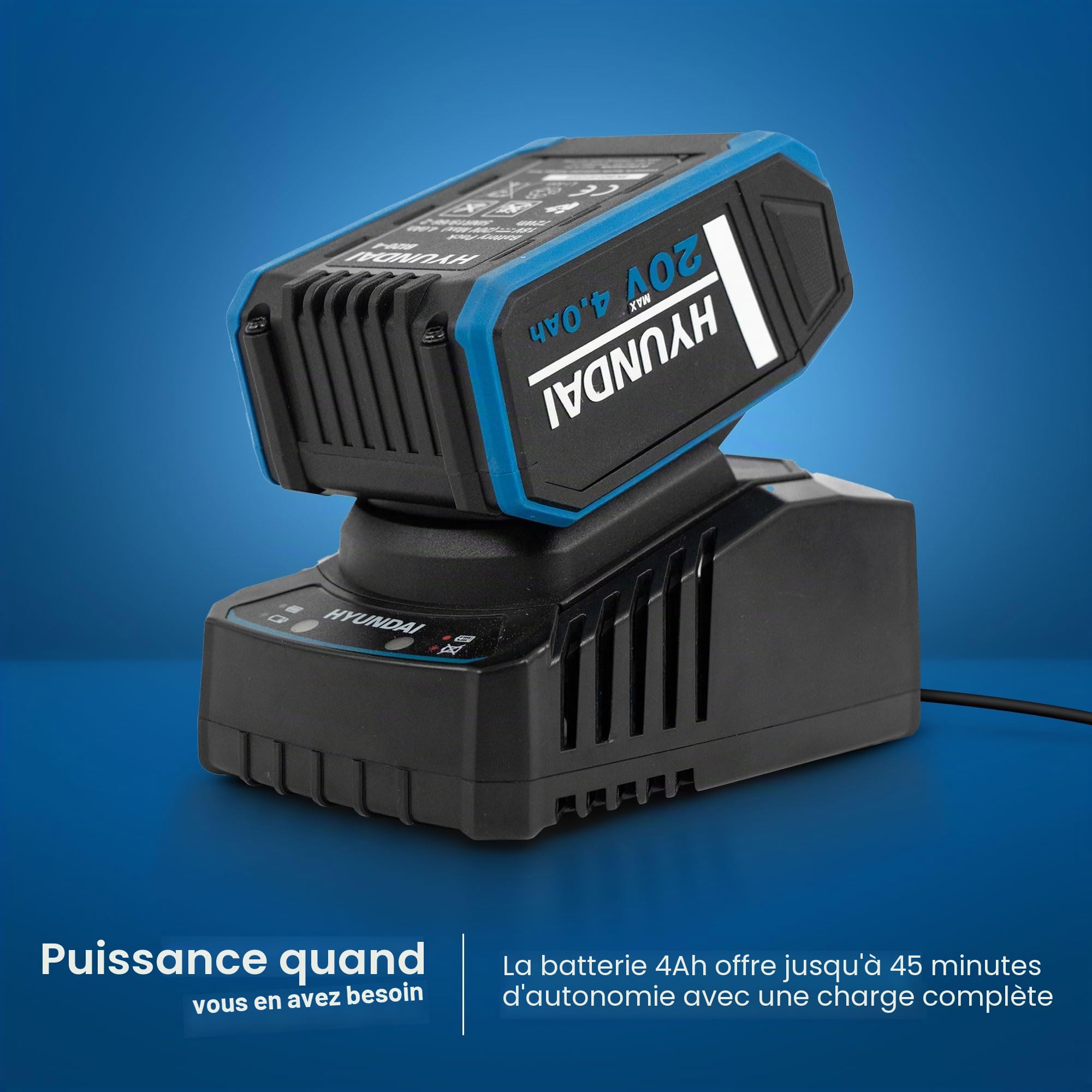 Hyundai Power Tools BI20-4 batterie 20V 4Ah + chargeur 2A
