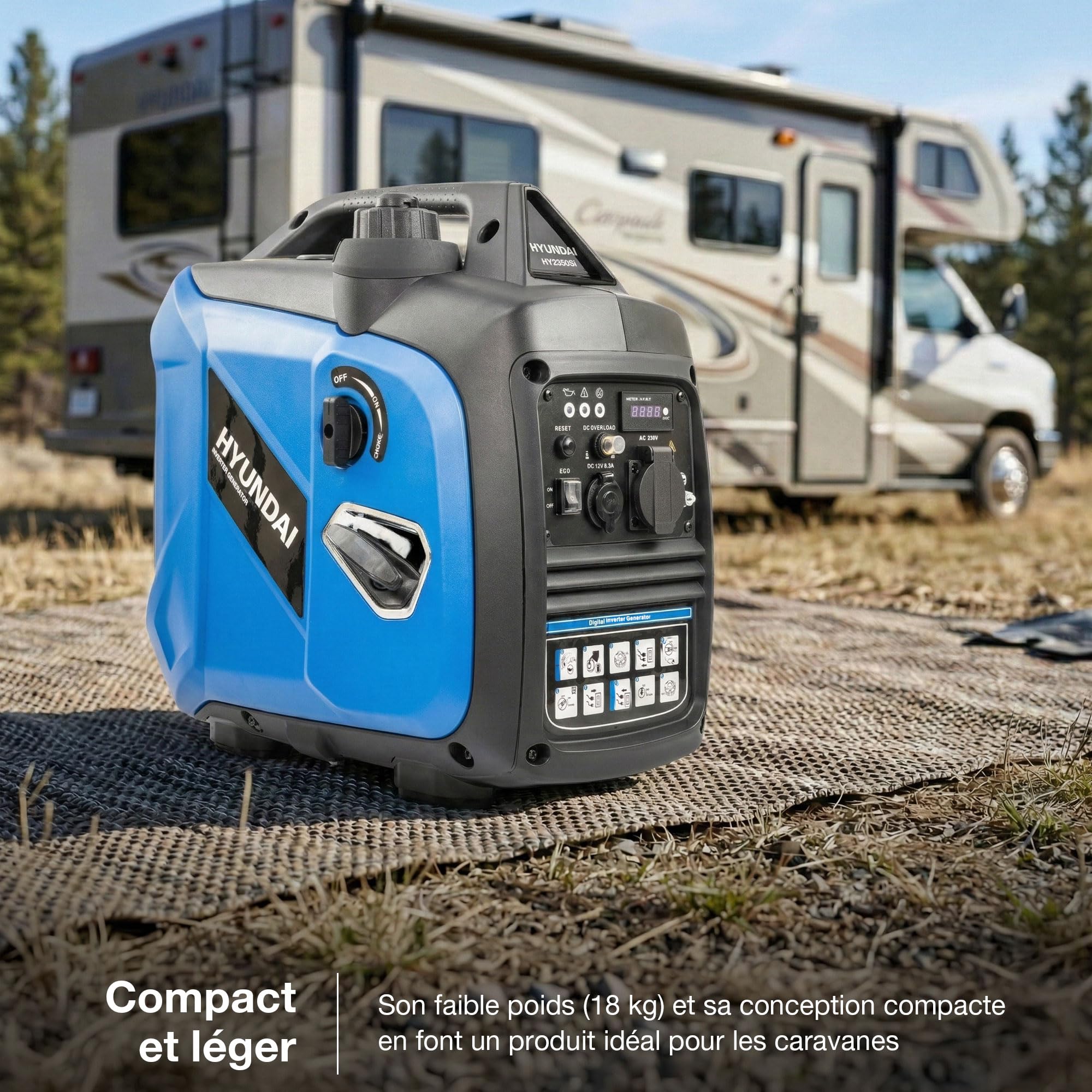 Hyundai Generator HY2350Si-EU inverter 2000W essence prise EU silencieux