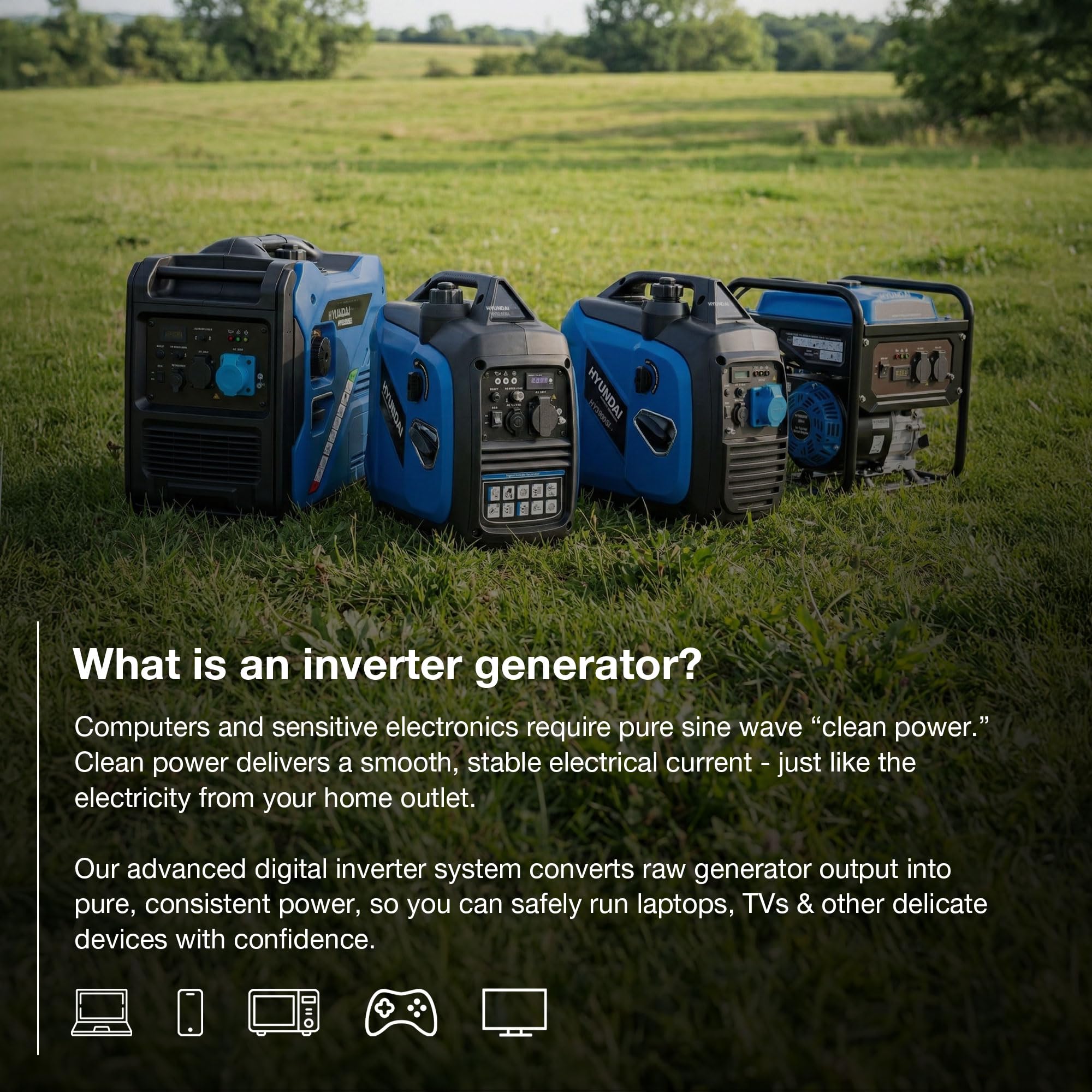 Hyundai Generator HY6250SEi générateur inverter essence 5500W