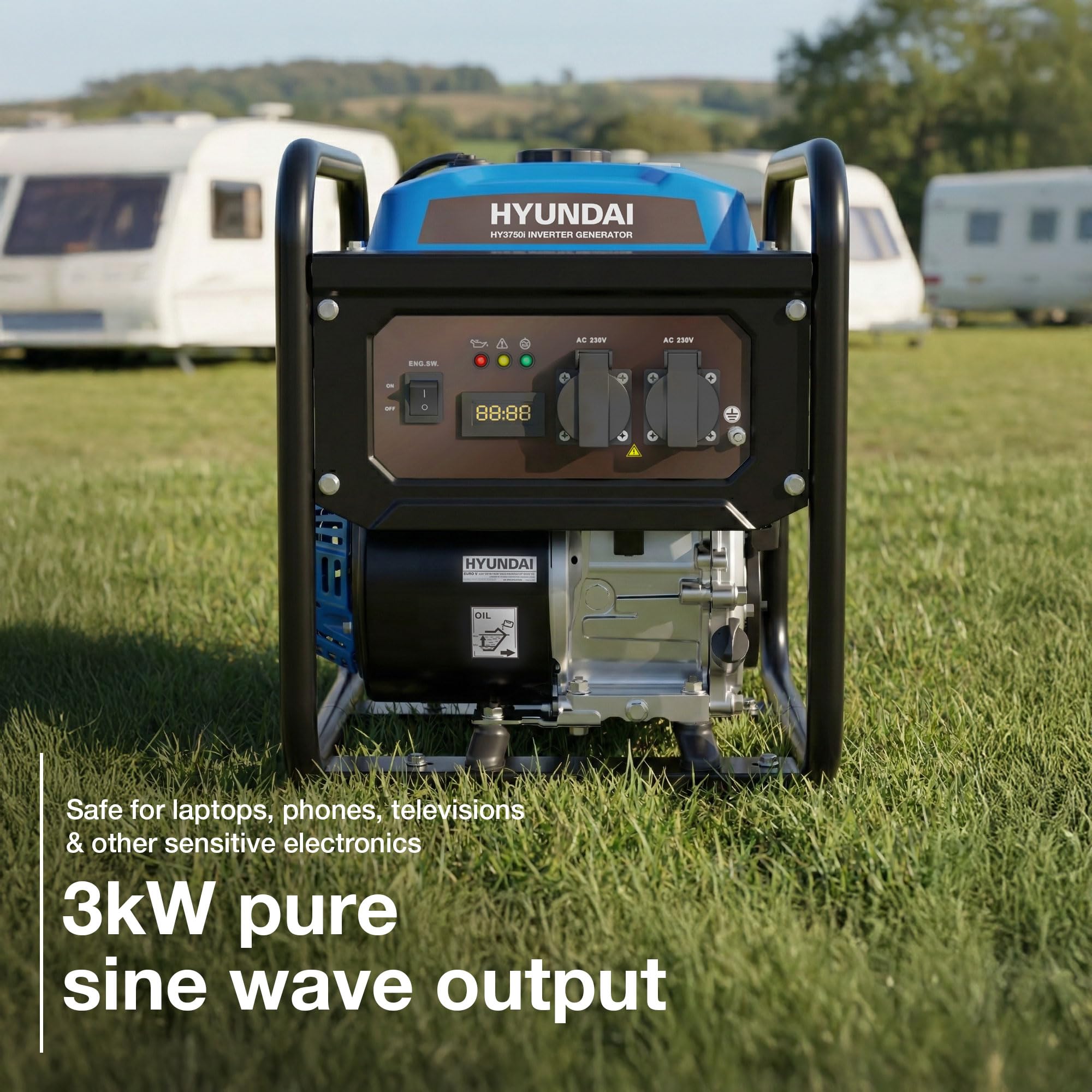 Hyundai HY3750i groupe électrogène essence 3300W onde sinusoïdale pure