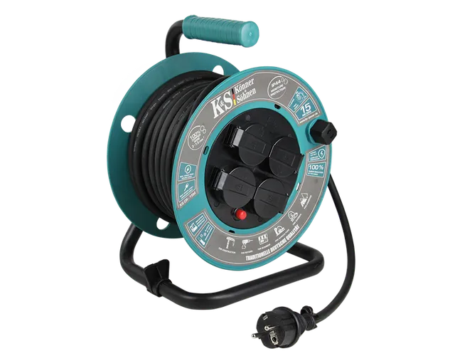 Könner & Söhnen K&S BASIC KS CR-15M rallonge 15 m IP44 4 prises