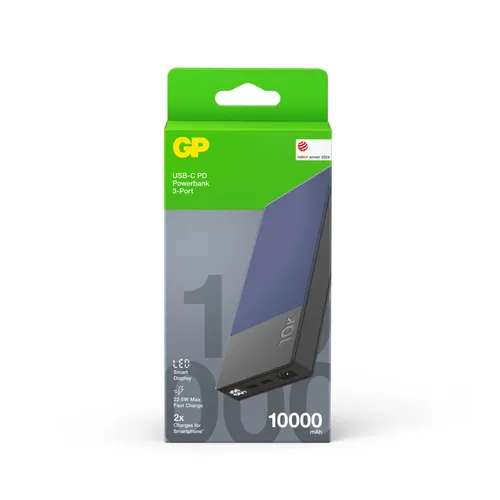 POWERTEC Batterie externe USB-C 10000 mAh PD 22,5W