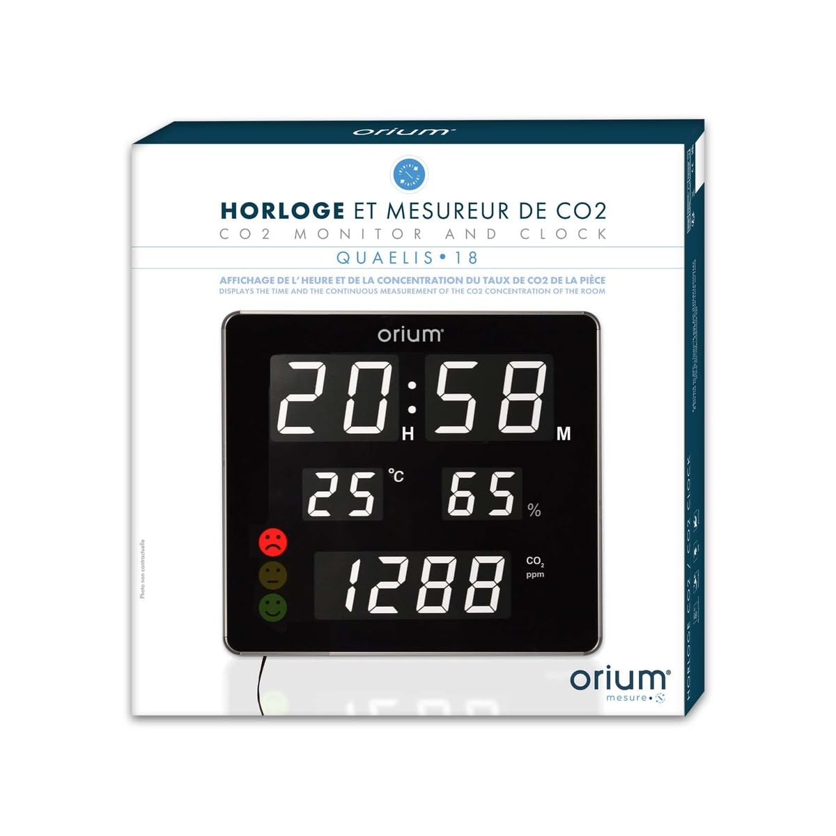 Orium Quaelis 18 horloge capteur CO2 NDIR secteur