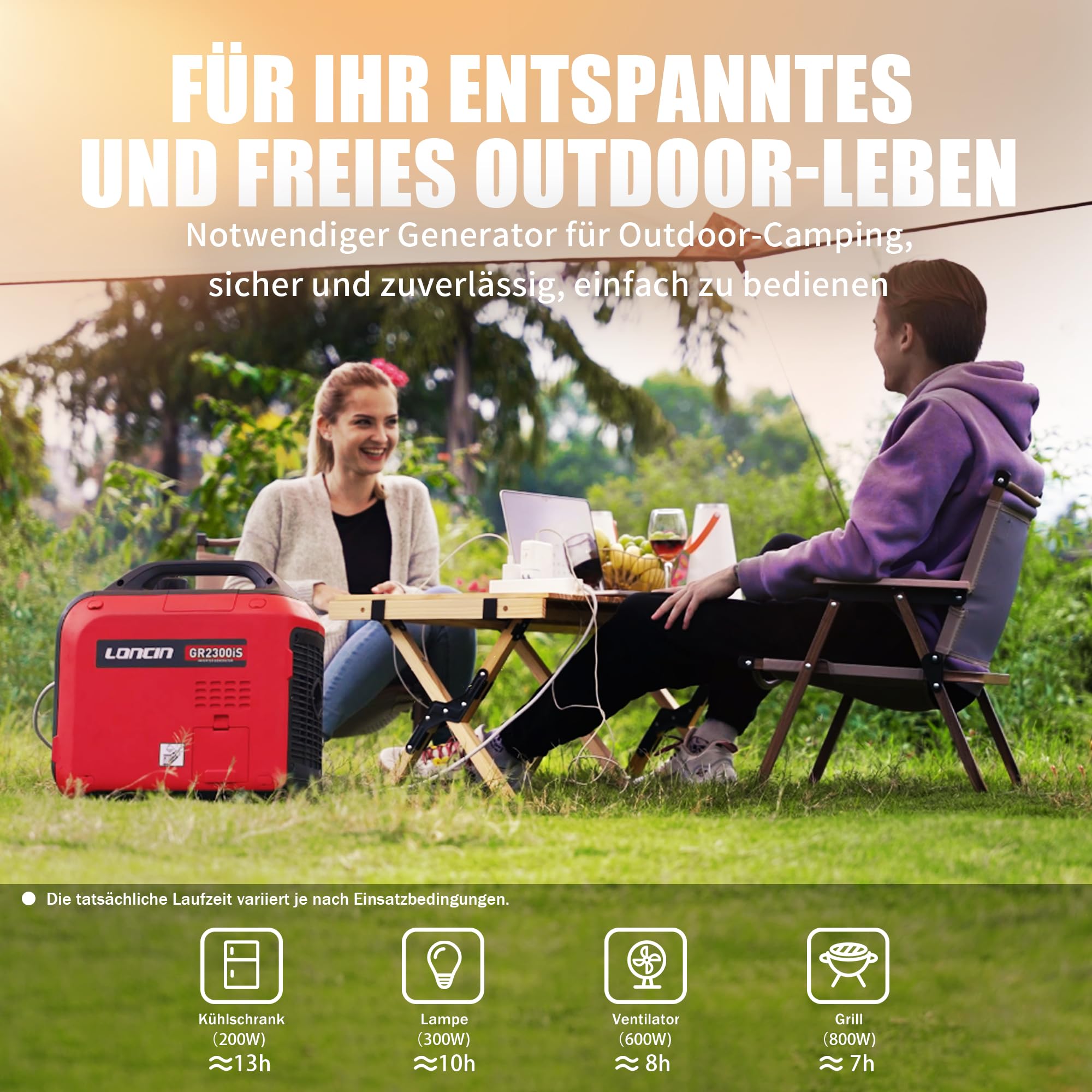 Loncin GR2300iS groupe électrogène inverter 2300W USB rouge