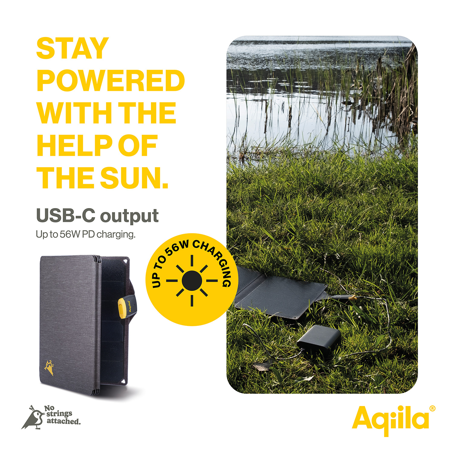 POWERTEC P56 chargeur solaire portable 56W USB-C PD45W