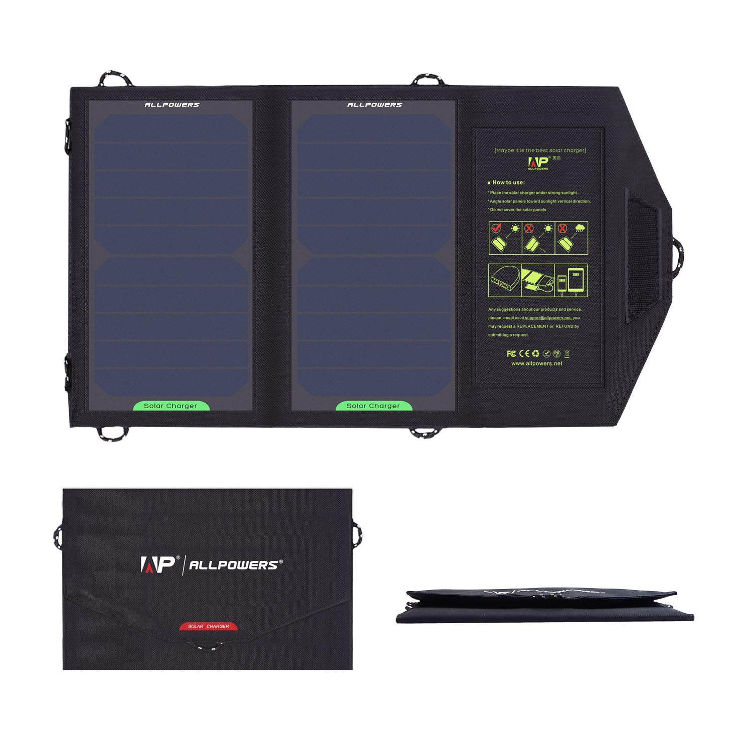 ALLPOWERS 10W Chargeur solaire portable 5V USB