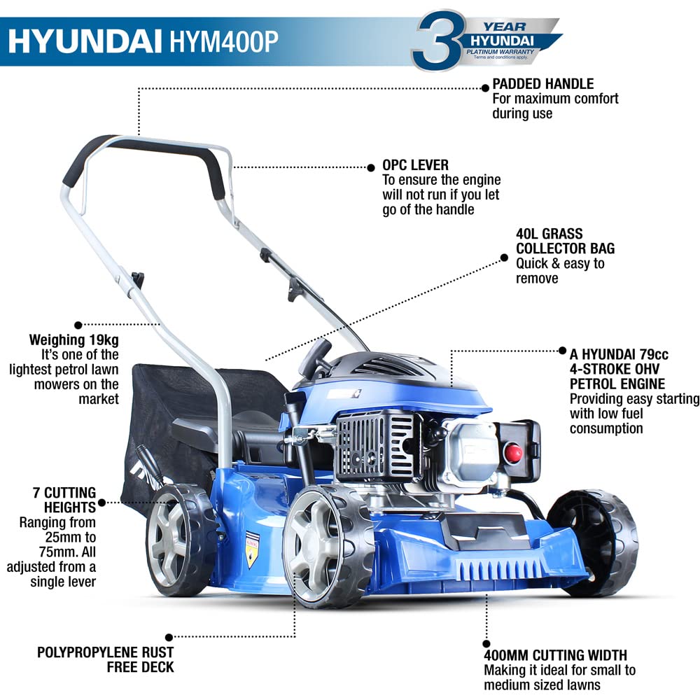 Hyundai Garden Tools HYM400P tondeuse essence 40 cm