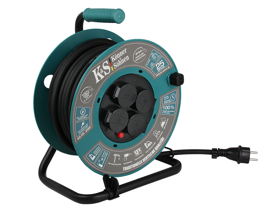 Könner & Söhnen K&S BASIC KS CR-25M enrouleur 25 m IP44 4 prises