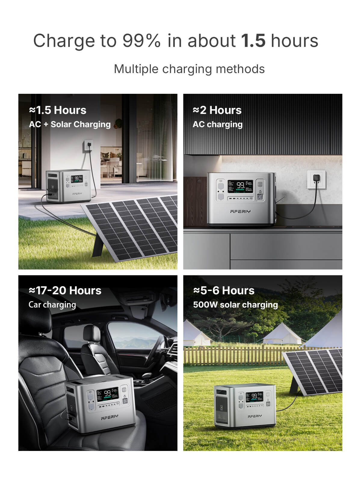 AFERIY Haven2400 P210 station énergie 2400W 2048Wh argent