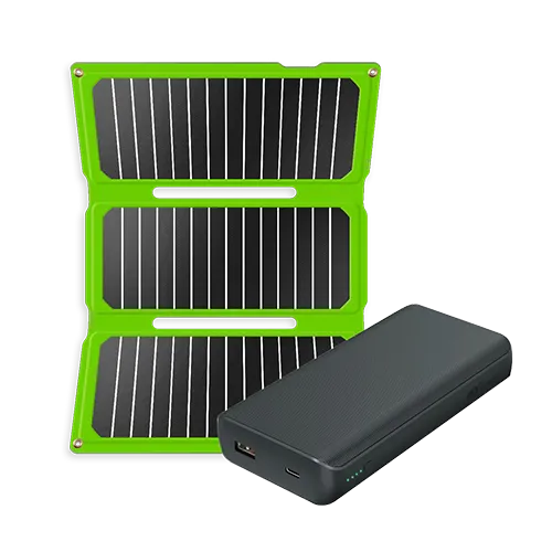 Powertec Kit solaire portable 24W + batterie externe 65Wh USB-C 65W