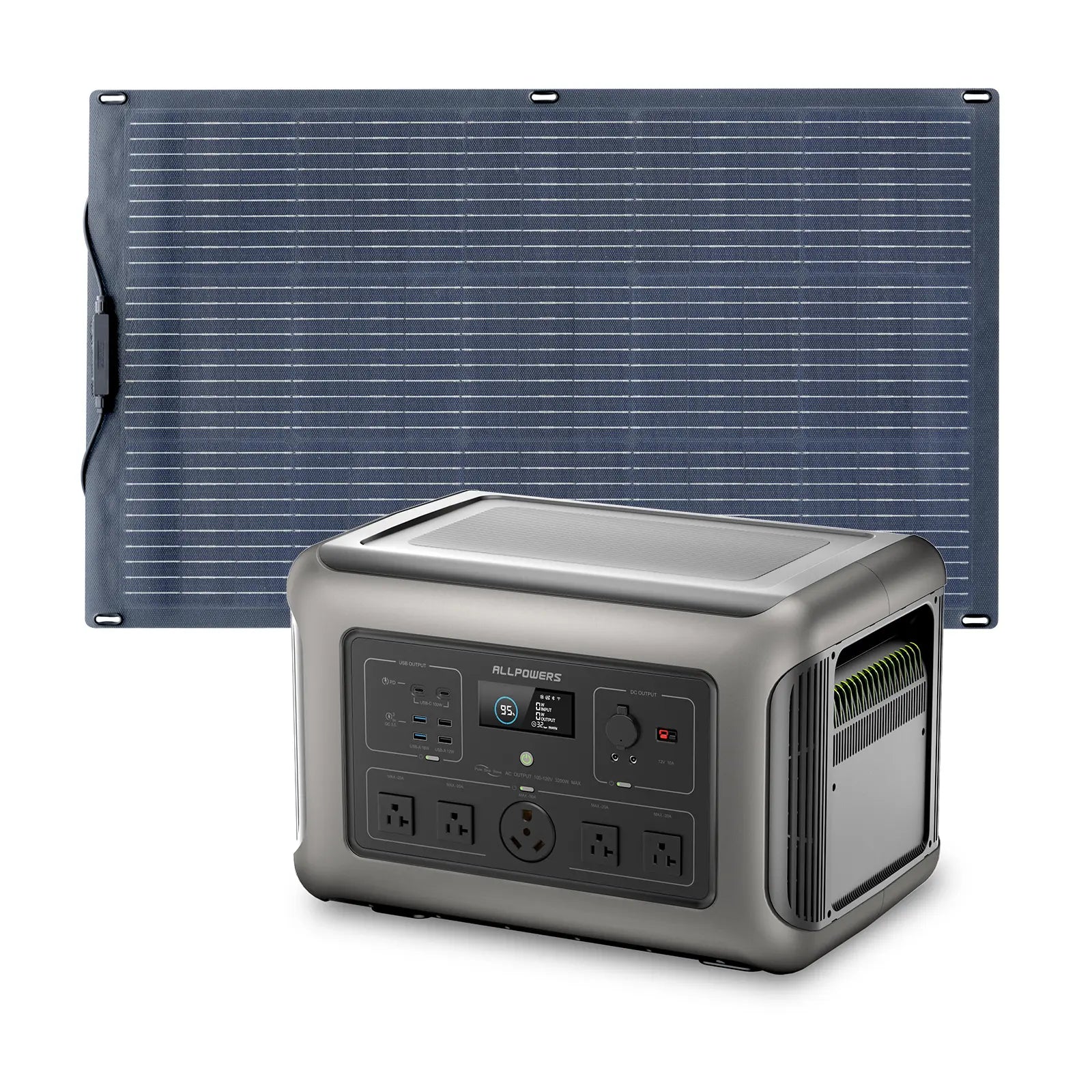 ALLPOWERS R3500 station d'énergie portable 3168Wh 3200W + panneau 100W