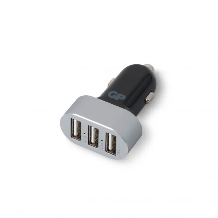 POWERTEC chargeur allume-cigare triple 3x USB-A 6,3A
