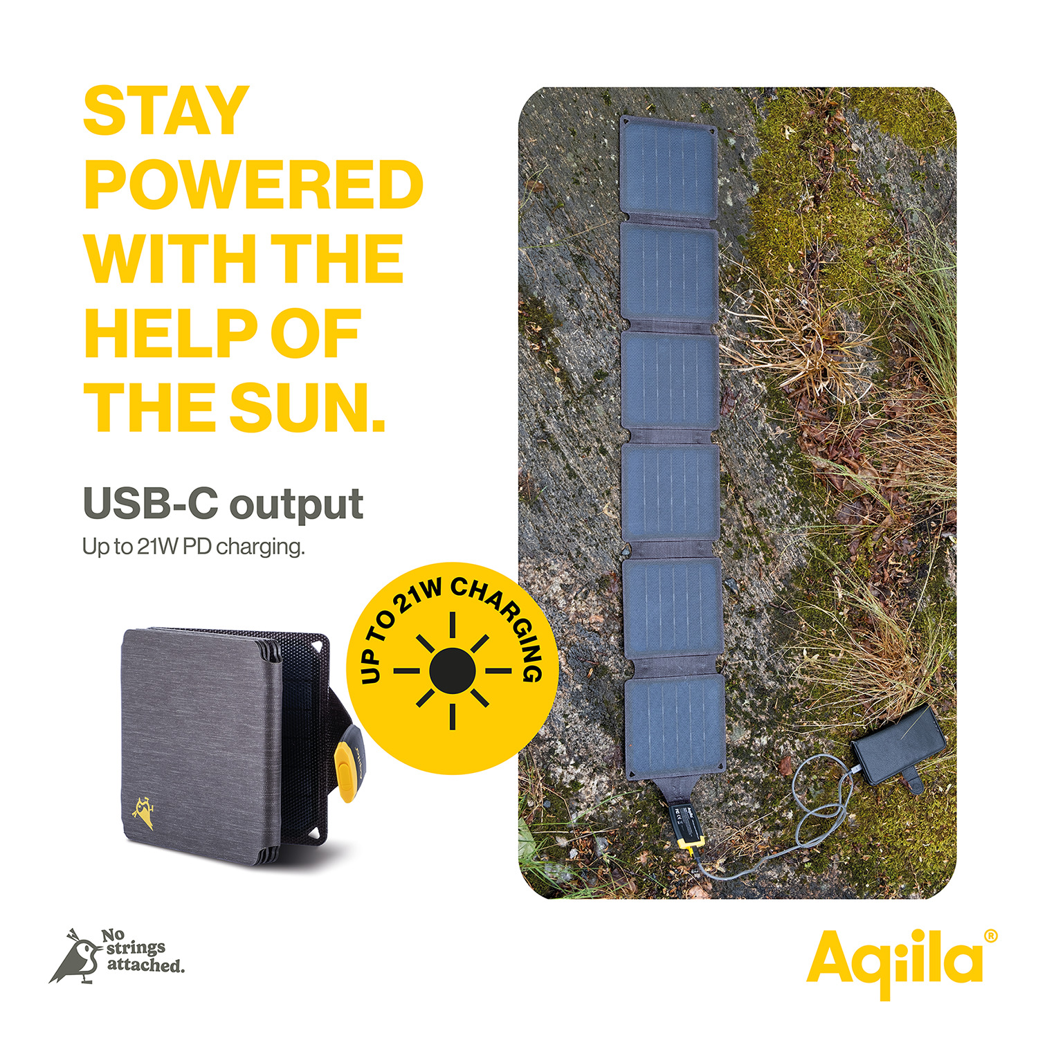 Powertec Aqiila Pocket 21 chargeur solaire USB-C 21W 600g
