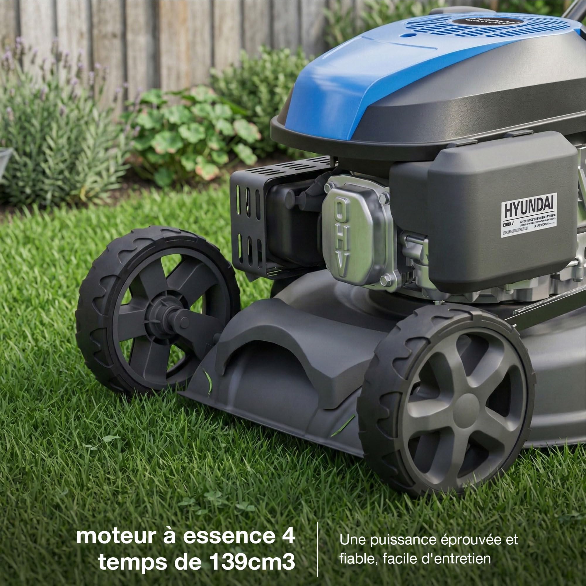 Hyundai HYM17150SPX tondeuse thermique autotractée 43 cm 4-en-1